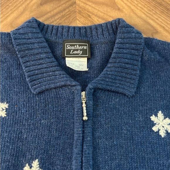 Vintage Southern Lady Christmas Sweater Vest with Cardinals and Snowflakes - Picture 4 of 4